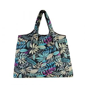 Lin's Liliana Grand Sac Pliable, 50 x 66 cm, Sac de Courses R&eacute;utilisable, Sac &agrave; Main L&eacute;ger, S&eacute;chage Rapide, R&eacute;sistant aux D&eacute;chirures pour les Courses, les Voyages, les D&eacute;placements, feuilles, XXL (transwoon, neuf)
