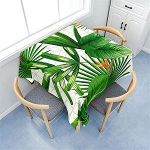 Morbuy Nappe de Table Carrée, Motif Feuilles de Plantes Nappes Imperméables Anti Tache Infroissable Nappe pour Salle à Manger Cuisine Jardin Picnic Exterieur (200x200cm,Plantes Tropicales) (Morbuy, neuf)