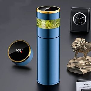 Bouteille infuseur à thé – Thermos à café – Bouteille d'eau de sport intelligente avec affichage LED de la température – Tasse à thé de voyage avec filtre en acier inoxydable (bleu) (Zhimei Shiji Industrial Co., Limited, neuf)