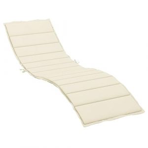 vidaXL Coussin de Chaise Longue, Coussin de Bain de Soleil, Coussins de Transat, Coussin pour Chaise de Jardin Patio Extérieur Arrière-Cour, Crème 200x70x3 cm Tissu Oxford (MOOD ZOLA Kft., neuf)