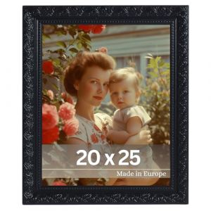 Victor Cadre Photo Rubens en 20x25 cm Noir - Bar: 30x20mm - Verre Véritable - Châssis pour l'image Baroque - Antique - Vintage 20x25 (Victor_Store, neuf)