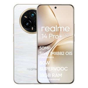 realme 14 Pro+ 5G Smartphone, 8+256 Go, Sony IMX896 OIS 50MP Camera, Chipset Snapdragon&reg; 7s Gen 3 5G, Quad-Curve Frameless Display, Batterie Titan de 5260mAh, Charge 80W, Beige (SmartWave EU, neuf)