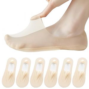 AYPOW 6Paire Chaussettes Ultra Invisibles Femme, Ultra Respirantes Doublure Basse & Coupe Arbitrairement Protège-Pied Socquettes avec Anti-Dérapant Silicone, Mocassins Baskets Chaussures Plates Bateau (lipsd eu, neuf)