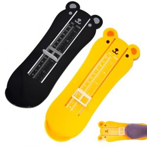 KAIYAYA Mesure Pied Enfant,Dessin Animé Ourson à Double échelle Pedimetre Enfant,lot de 2 Pièces en Plastique de Haute Qualité Pedimetre,Mesure Pied Plage de Mesure 5,5-18,5 CM (SMOLIKIA LTD, neuf)