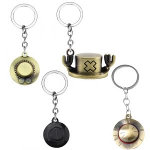 Porte Clef One Piece, 4PCS Porte Cl&eacute; One Piece, Keychain One Piece, Porte Cl&eacute; Manga, avec Chapeau de Paille Chopper, Accessoire One Piece, Personnalis&eacute; Porte Clef, Cadeau D'anniversaire pour Fans (LIFER EU, neuf)