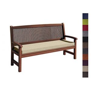 sunnypillow Coussin pour Banc de Jardin 160 x 30 x 5 cm plusieures Tailles et Couleurs à Choisir Assise Confortable pour Banc de terrasse/Balcon/Banquette/Galette de Chaise Ecru (Globix24, neuf)