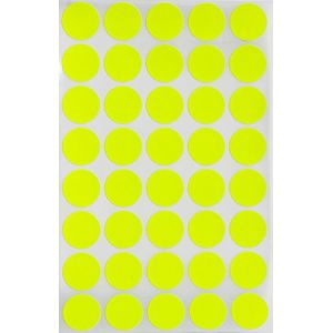 Royal Green &eacute;tiquettes autocollantes rondes vierges pour inventaire et &eacute;tiquetage, 19mm (1,9 cm) Jaune Fluo - 50 Feuilles - Paquet De 2000 (RoyalGreenMarketEU, neuf)