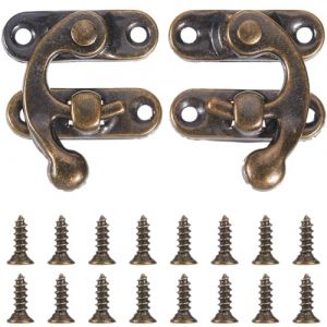 craspire 8 Ensemble de Fermoirs de Verrouillage Vintage 27 x 32mm en Bronze Mini Fermoir &agrave; Bras Pivotant Loquet Gauche Droite Crochet &agrave; Bascule avec Vis Loquet en M&eacute;tal Boucle Incurv&eacute;e pour Valise (CRASPIRE FR, neuf)