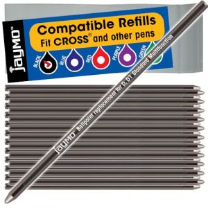 Jaymo Recharge de stylo &agrave; bille multifonction standard de rechange pour Cross 8518 et Schmidt 635 &ndash; Mesure 67 mm de long &ndash; D (D1) &ndash; 24 Noir (Cottage Mills UK, neuf)
