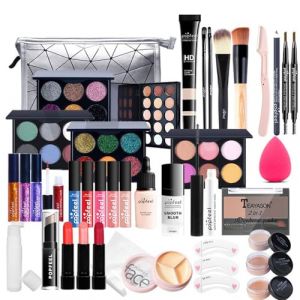 37Pcs Kit de maquillage Complet, Polyvalent Ensemble de Cosm&eacute;tique avec Fard &agrave; Paupi&egrave;res Palette Correcteur Fard &agrave; Joues Rouge &agrave; L&egrave;vre pour Femme, Tout-en-un Mallette de Maquillage Beaut&eacute;#3 (YouWinDirect, neuf)