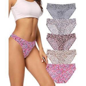 VOENXE Culotte Femme sans Couture,Invisible sous-vêtements Slips Taille Basse,Bas de Bikini Élastique,Culotte Sport Femme,Seamless Women Underwear Panties,Multipack Lot de 5 (Voenxe, neuf)