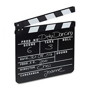 Relaxdays Clap de cinéma, Lot de 10, Hollywood, Film, clapet, Couper Les scènes, Inscription, déco, HxlxP: 26 x 30 x 30 cm, Noir (Relaxdays, neuf)