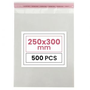 Netuno 500 sachets plats en PP 25 x 30 cm sachets plastiques transparents en polypropyl&egrave;ne emballages d'envoi sacs plastiques transparents sacs plats d'exp&eacute;dition sac d'exp&eacute;dition plastique (netuno, neuf)