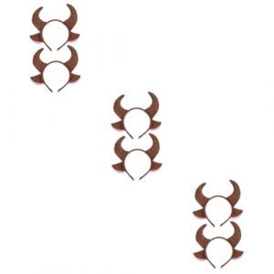 DEARMAMY 6pièces Bandeau Avec Oreilles Et Cornes De Taureau Pour Halloween Et Fête De Noël Accessoire De Costume Adorable Pour Adultes (Liiane, neuf)