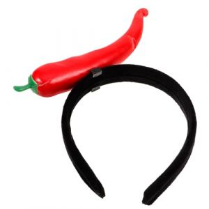 KONTONTY bandeau poivre bandeaux de chapeau portefeuille bandana hair band accessoires accessoire cheveux bande de cheveux en peluche bandeau de piment de simulation Plastique rouge (Nishuna, neuf)