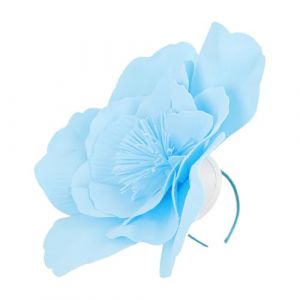 Chapeau bibi design Scrunchie - Décoration florale - Grand bandeau - Bijou de tête de mariée - Maquillage - Bal de fin d'année - Photographie - Bleu (kilnbright, neuf)
