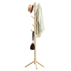 Haddockway Porte-manteau en bois avec 8 crochets, autoportant Porte-manteau en arbre pour la chambre, le couloir, le bureau, les v&ecirc;tements, les chapeaux (SHANGBING, neuf)