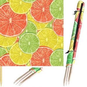 Pullmer Brise-vent de plage 16 m, brise-vue pour plage, jardin et camping, protection contre le vent de plage, clôture de plage (citrons) (Julmax, neuf)