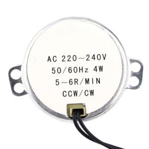 Qiilu turntable motor 1pc Moteur Synchrone Motoréducteur 4W CW CCW Courant Alternatif 220-240v pour mécanisme de ventilation par ventilateur électrique (5-6RPM) (Moonyeu, neuf)