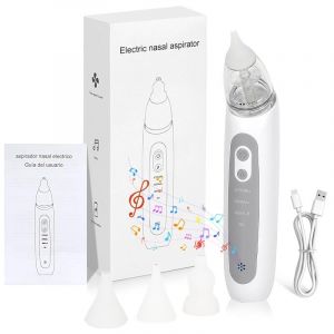 Mouch&eacute; B&eacute;b&eacute; &Eacute;lectrique, Aspirateur Nasal Bebe avec 3 Niveaux d'aspiration et 3 Embouts Silicone, Fonction Musicale, Aspirateur Nasal Bebe &Eacute;lectrique pour Aux B&eacute;b&eacute;s et Tout-Petits (ZX_AMZ, neuf)