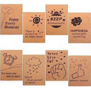 feela 8 PCS Petit Carnet de Notes de Poche, 8 Mod&egrave;les de Mini Carnets Cahier Kraft A6, 80 Pages, Carnet de Notes Lign&eacute; Kraft pour Etudiants Enfants pour Fournitures Scolaires Notes, 10,4X14,7cm (Feela(E), neuf)
