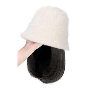 Bonnet de perruque Perruque for femme, bonnet de perruque ondul&eacute;, bonnet de perruque marron et noir, perruque en fibre synth&eacute;tique r&eacute;sistante &agrave; la chaleur d'aspect naturel, adapt&eacute;e &agrave; une utilisation q (haikouhua, neuf)