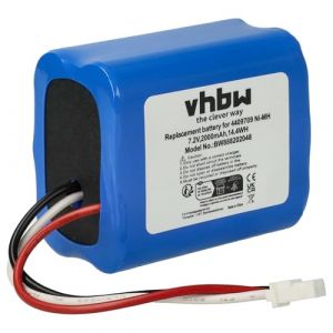 vhbw Batterie Compatible avec iRobot Braava 2000, 300, 380, 380T, 381, 390, 390T aspirateur, Robot électroménager (2000mAh, 7,2V, NiMH) (ElectroPapa, neuf)