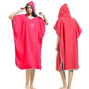 Hiturbo Poncho de serviette en microfibre, aide au changement de plage, poncho de surf pour homme et femme, taille unique, manteau chaud avec capuche (JL-store, neuf)