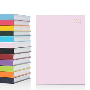 Agenda semainier 2024 A4 avec couverture rigide - 1 page par jour - Rose - Format A5 (Click-it-, neuf)