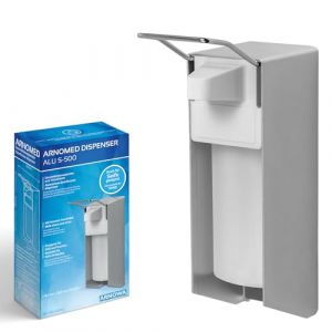 ARNOMED 1 Distributeur gel hydroalcoolique en aluminium, distributeur savon automatique 500ml, Levier court - fixation/montage mural, Soap Dispenser, distributeur de savon automatique (arnowa, neuf)