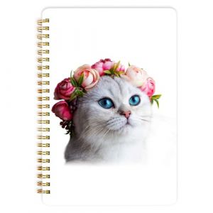 Mlife Carnet A5 À Spirales, Bloc-Notes - 160 Pages, Papier 100 G/M² Résistant À L'encre, Couverture Rigide Avec Pochettes, Élastique Pour Agenda Et Bullet Journal Adulte (Chat Calico) (Qcore, neuf)