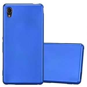 cadorabo Coque pour Sony Xperia M4 Aqua en Metallic Bleu - Housse Protection Souple en Silicone TPU avec Anti-Choc et Anti-Rayures - Ultra Slim Fin Gel Case Cover Bumper (cadorabo-shop, neuf)