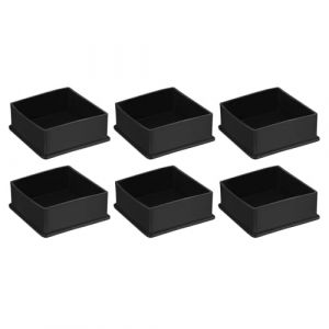 QUARKZMAN 6Pcs Embouts de Pieds de Chaise Carrés en PVC, 75mm x 75mm OD, Noirs, pour Protéger Les Pieds de Meubles de Table, Les Couvercles de Pieds de Chaise, Les Protecteurs de Sol (QUARKZMAN, neuf)