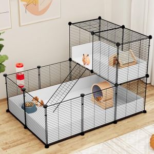 YITAHOME Parc pour Petits Animaux, Parc pour Lapins, Cochons d'Inde, avec Doublure en Plastique Imperm&eacute;able, Cl&ocirc;ture pour Hamster en M&eacute;tal, Cl&ocirc;ture d'Habitat avec Panneaux de 25 Pi&egrave;ces (Yitafamily, neuf)