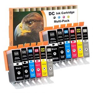D&C 12x Compatibles Cartouches d'encre pour Canon PGI-525 CLI-526 pour Canon Pixma IP4840 IP4850 IP4900 MG5140 MG5150 MG5240 MG6100 MG6150 MG6200 IP4950 IX6550MG5300 MG5340 MG5350 MG6250MG8250 (LOSMANN, neuf)