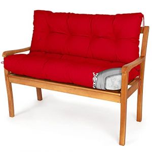 Spatium Coussin pour Banc de Jardin siège + Dossier, terrasse, Balcon Amovible taie d'oreiller imperméable 30 Tailles au Choix Parmi 7 Couleurs(180 x 80 x 10cm Rouge) (SPATIUM, neuf)