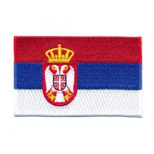 Écusson thermocollant 1231 Mini République de Serbie Drapeau de Belgrade 40 x 25 mm (hegibaer, neuf)