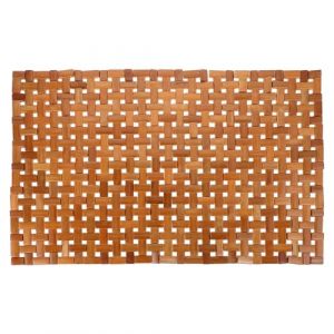FRCOLOR Tapis De Sol En Bambou Portable Antidérapant Pliable Pour Salle De Bain En Bois Pour Toilettes Pour Sauna Et Spa (White Beach, neuf)