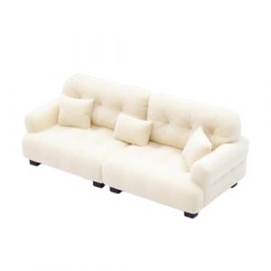 Canap&eacute; miniature pour maison de poup&eacute;e moderne, canap&eacute; r&eacute;aliste avec oreiller, mod&egrave;le de sc&egrave;ne de vie, d&eacute;coration jouet - 1 20 Beige (pistro, neuf)