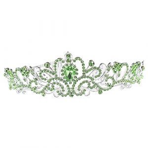 Beaupretty couronne de mari&eacute;e princesse strass communion diad&egrave;mes de mari&eacute;e couronnes baroques pour femmes robe soiree robe de soiree d&eacute;cor de couronne diad&egrave;me de robe de mari&eacute;e alliage Green (lorianca, neuf)