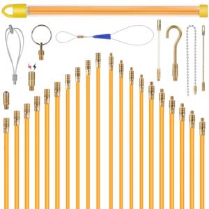 EFUTURETIME 10 x Aiguille Tire Fil Electrique Fibre de Verre 1M (&Oslash; 4mm x 4, &Oslash; 6mm x 6), Aiguille Fibre Optique Flexible, Jeu de Baguettes Fibre de Verre avec 9 Accessoires (efuturetime, neuf)