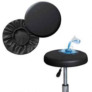 Bestenrose Lot de 2 housses de tabouret rondes imperméables pour tabouret de bar - En polyuréthane - Coussin d'assise pour chaise de bureau - Pour chaises de salle à manger - Tabouret rond (Bestenrose, neuf)