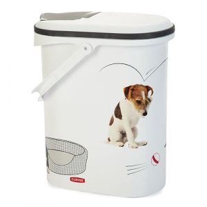 CURVER Conteneur à Croquettes Pour Chien - 4kg / 10L - Rangement Hermétique Anti-Odeurs pour Nourriture pour Chiens - Conteneur avec poignée de Transport - 19 x 30 x 35 cm - Blanc (Medpets, neuf)