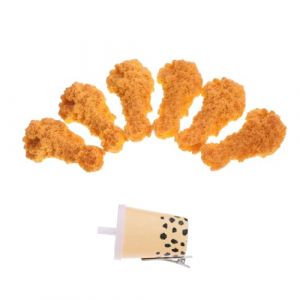 Yardwe 7pi&egrave;ces &Eacute;pingles &agrave; Cheveux Forme de Pilons de Poulet Frits Style Th&eacute; au Lait D&eacute;coratives pour Femmes (KAKALO, neuf)