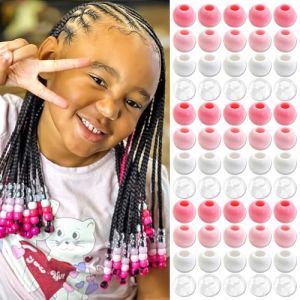 NAISKA Lot de 60 perles de cheveux pour tresse, bijoux de cheveux, tresses, dreadlocks, accessoires de d&eacute;coration de cheveux, tresses mignonnes, kit de fabrication de bijoux, pinces pour femmes et (Fast Media Ships From USA, neuf)