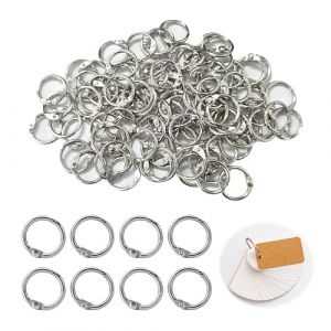 100pcs Anneaux de Reliure, 20mm Reliure Anneaux Métalliques Porte-clés à Bloc-note Anneaux Articulés Anneaux de Livre en Métal Feuilles Mobiles pour Livre Classeur Scrapbooking Document Bricolage (Moxuzhukeji, neuf)