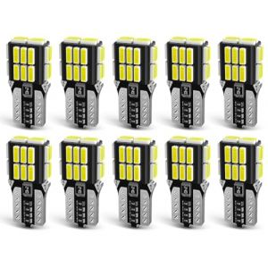 Alopee Ampoule W5W Led Anti Erreur Blanc T10/194/168/501 24 SMD 4014 12V - Voiture &Eacute;clairage Tableau de Bord/Plafonnier/Coffre/Plaque d'Immatriculation/Porti&egrave;re - Lot de 10 Pi&egrave;ces (EU-AMAZENAR Global, neuf)