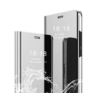 LIUZIHAN Coque pour Honor 90 Lite. Smart Case, Miroir de placage, Miroir Housse Coque Etui à Rabat, Housse Étui pour Honor 90 Lite.Argent (Wuzixi, neuf)