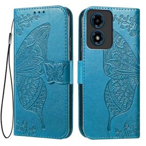 EASSGU Coque pour Motorola Moto E14 / G04S / G04 / G24 / G24 Power (6.5" inches) Etui Flip Magn&eacute;tique avec 3 Fentes pour Cartes 1 Portefeuille, Housse - Bleu (EASSGU, neuf)