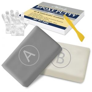 Mastic Epoxy, 340g P&acirc;te &agrave; R&eacute;parer Bicomposant, Colle &Eacute;poxy Argile pour R&eacute;parer Fuites/Fissures/Remplir Trous, P&acirc;te &agrave; Sculpter Epoxy Adapt&eacute; &agrave; M&eacute;tal, Plastique Dur, Pierre, Bois, C&eacute;ramique (Gris) (Holamdo, neuf)